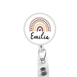 Boho rainbow badge reel, nurse badge reel, name